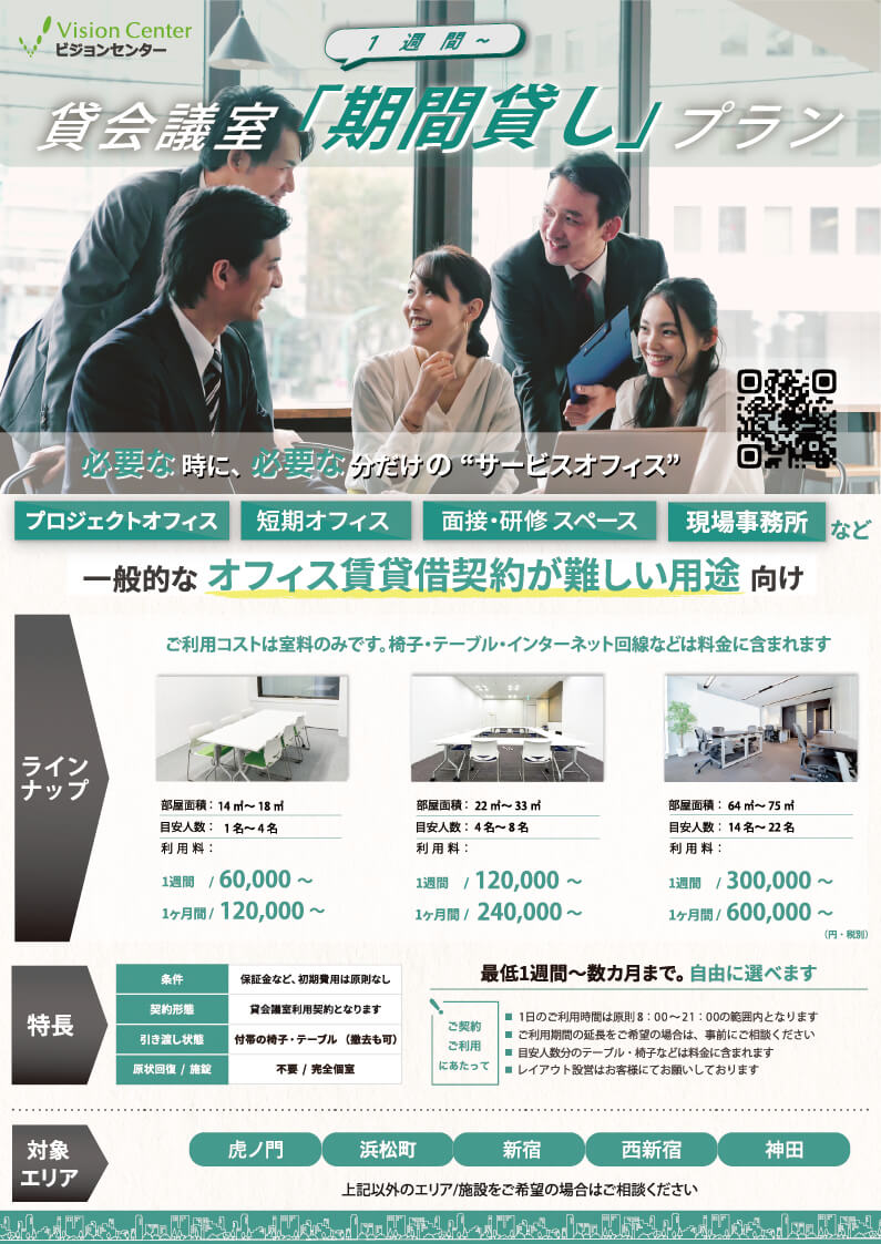 サービス内容記載のパンフレット